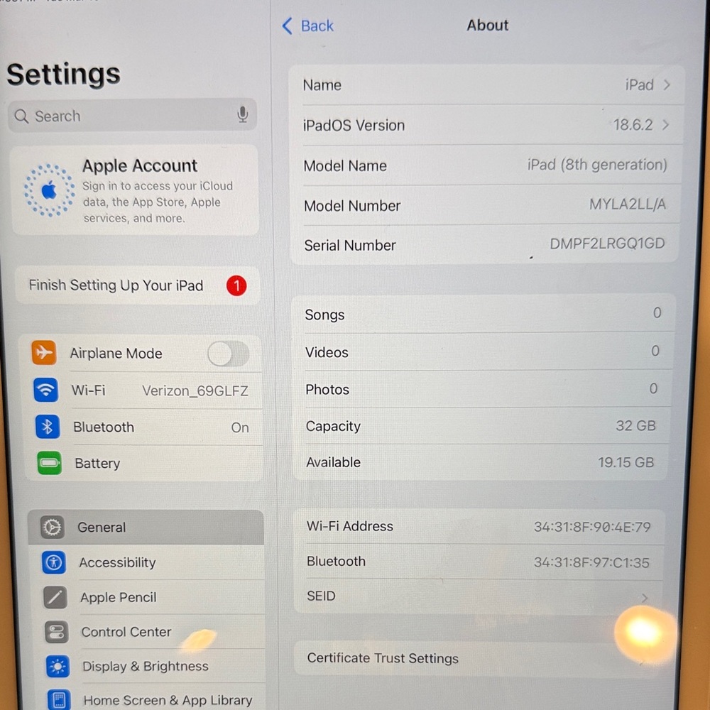 Apple iPad 8th Generation- Silver